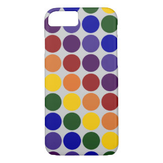 Rainbow Polka Dots On Grey iPhone 8/7 Slim Case