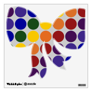 Rainbow Polka Dots on Grey Wall Decal