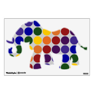Rainbow Polka Dots on Grey Wall Sticker