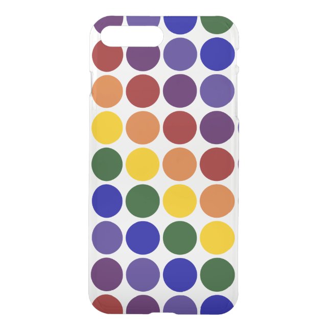 Rainbow Polka Dots on Transparent Background Uncommon iPhone Case (Back)
