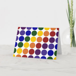 Rainbow Polka Dots on White Card