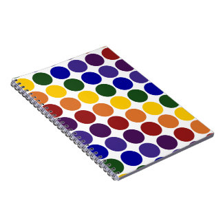 Rainbow Polka Dots on White Notebook