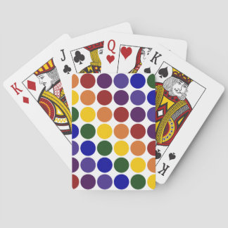 Rainbow Polka Dots on White Poker Cards