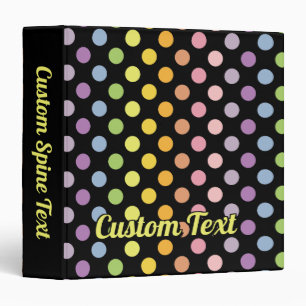 Rainbow Polka Dots Pattern 3 Ring Binder