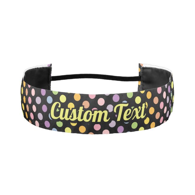 Rainbow Polka Dots Pattern Athletic Headband (Front)