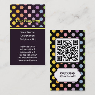 Rainbow Polka Dots Pattern Business Card