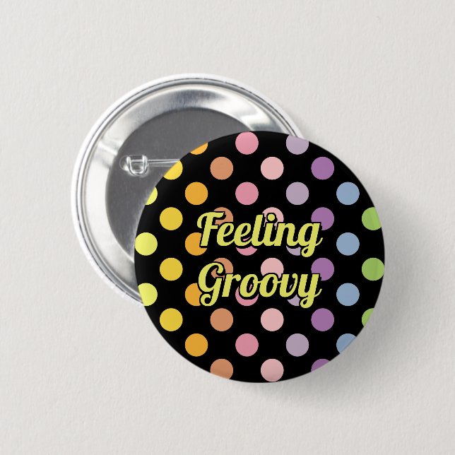 Rainbow Polka Dots Pattern Button (Front & Back)