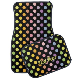 Rainbow Polka Dots Pattern Car Floor Mat