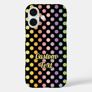 Rainbow Polka Dots Pattern iPhone 16 Case