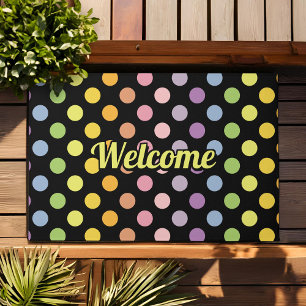 Rainbow Polka Dots Pattern Doormat