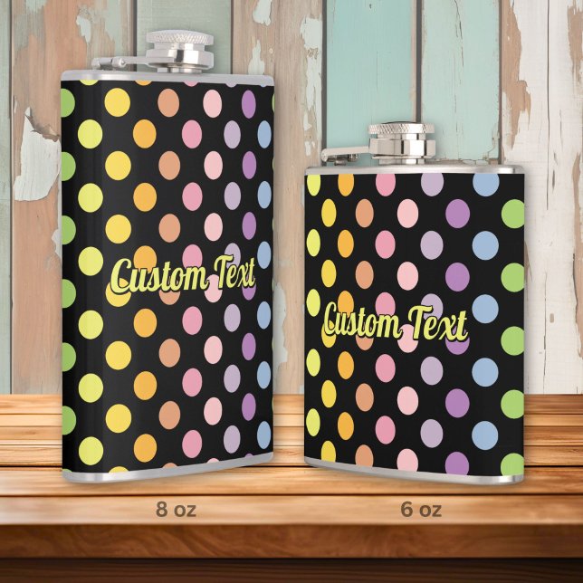 Rainbow Polka Dots Pattern Flask (Creator Uploaded)