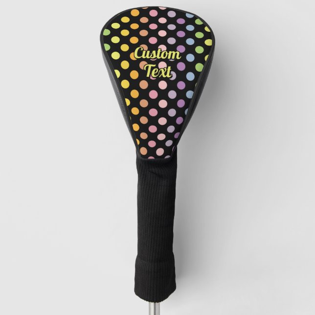 Rainbow Polka Dots Pattern Golf Head Cover (Front)