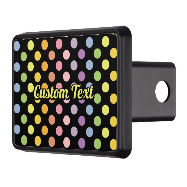 Rainbow Polka Dots Pattern Hitch Cover (Left)