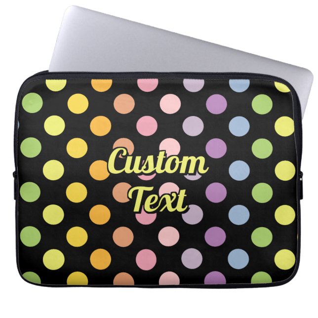 Rainbow Polka Dots Pattern Laptop Sleeve (Front)