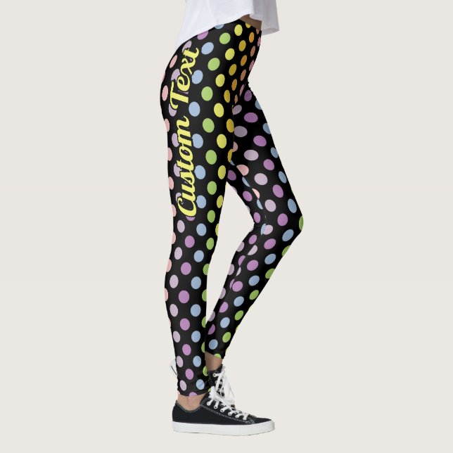 Rainbow Polka Dots Pattern Leggings (Right)
