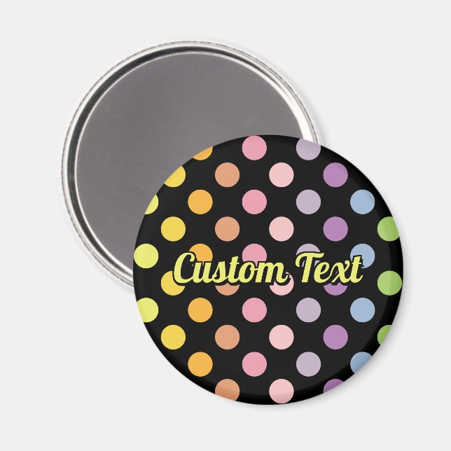 Rainbow Polka Dots Pattern Magnet (Front/Back)
