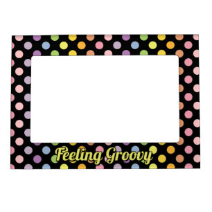 Rainbow Polka Dots Pattern Magnetic Frame