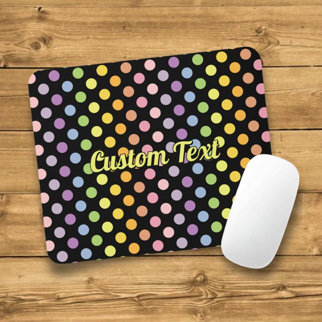 Rainbow Polka Dots Pattern Mouse Pad (Creator Uploaded)