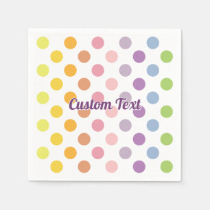 Rainbow Polka Dots Pattern Napkins
