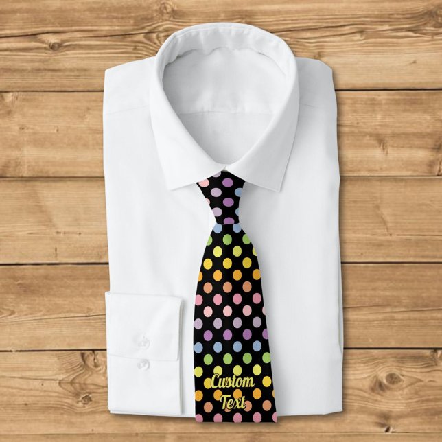 Rainbow Polka Dots Pattern Neck Tie (Creator Uploaded)
