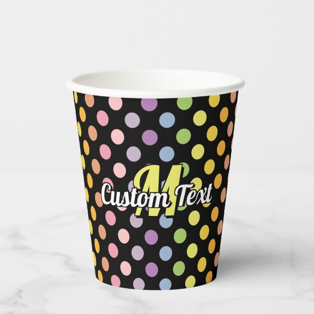 Rainbow Polka Dots Pattern Paper Cups (Front)