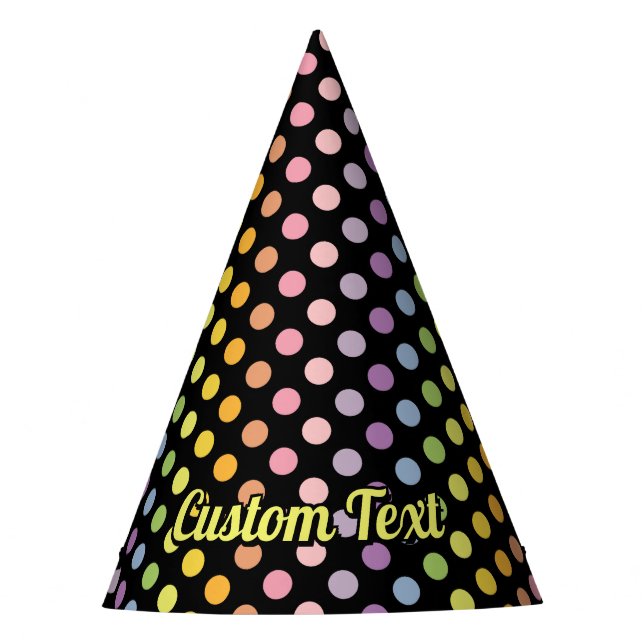 Rainbow Polka Dots Pattern Party Hat (Front)