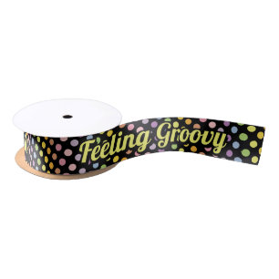 Rainbow Polka Dots Pattern Satin Ribbon
