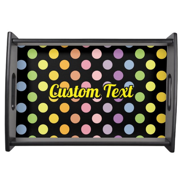 Rainbow Polka Dots Pattern Serving Tray (Front)
