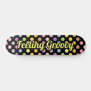Rainbow Polka Dots Pattern Skateboard
