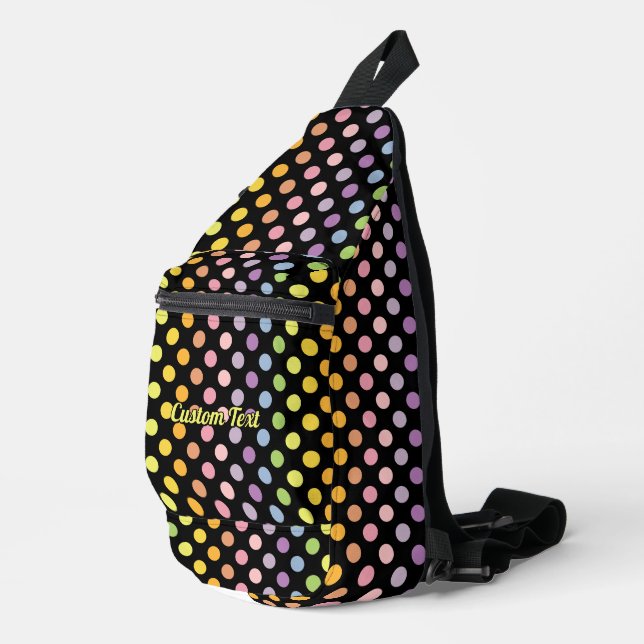 Rainbow Polka Dots Pattern Sling Bag (Right Corner)