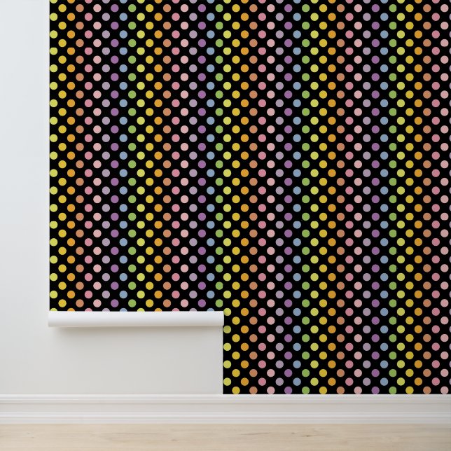 Rainbow Polka Dots Pattern Wallpaper (Application)