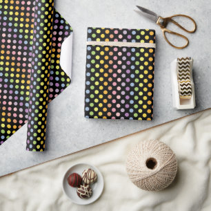 Rainbow Polka Dots Pattern Wrapping Paper