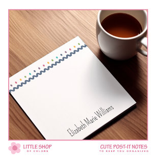 Rainbow Polka Dots Personalized Post-it Notes