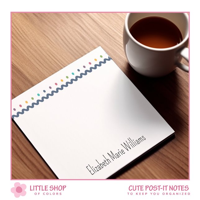 Rainbow Polka Dots Personalized Post-it Notes (Creator Uploaded)
