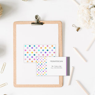 Rainbow Polka Dots Playful Colorful Business Card