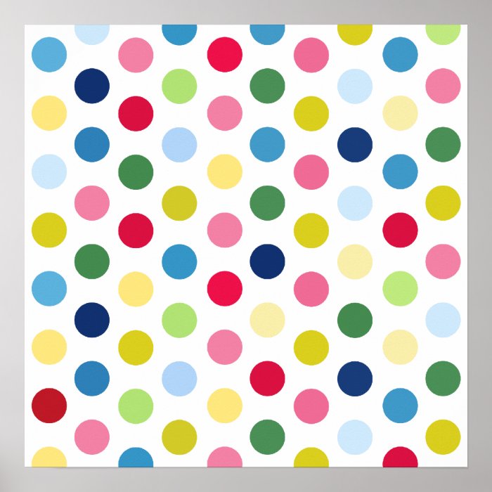 Rainbow polka dots poster | Zazzle