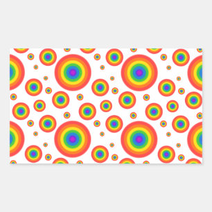 Rainbow Polka Dots Rectangular Sticker