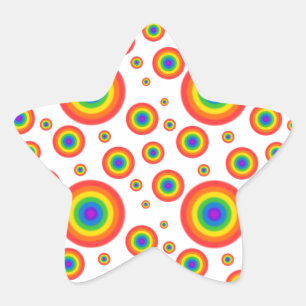Rainbow Polka Dots Star Sticker