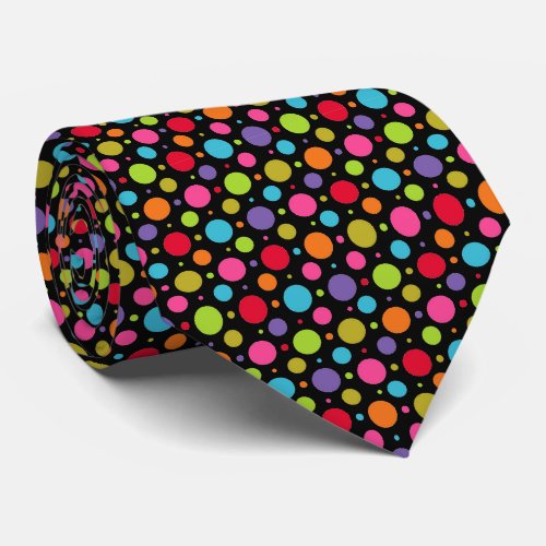 Rainbow polka dots tie