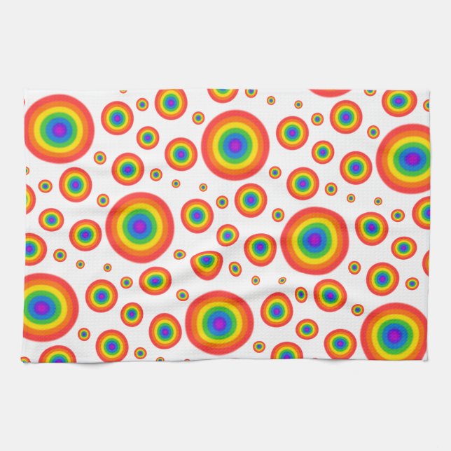 Rainbow Polka Dots Towel (Horizontal)