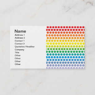 Rainbow Polka Dots White Business Card