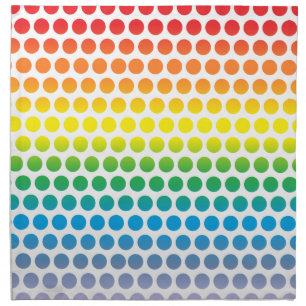 Rainbow Polka Dots White Napkin