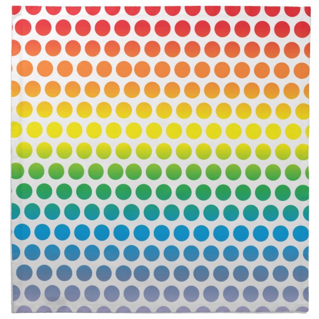 Rainbow Polka Dots White Napkin (Front)