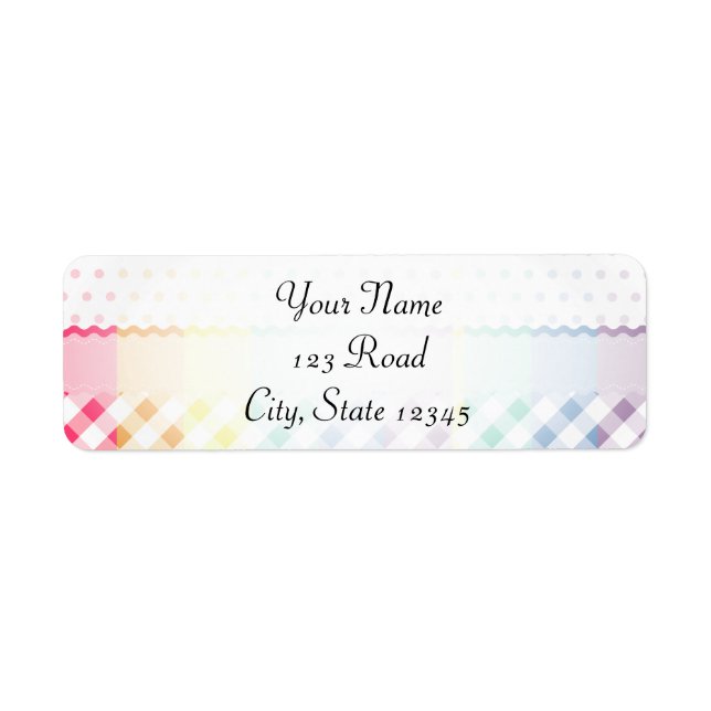 Rainbow Polkadots Checks and Stripes with Monogram Label (Front)