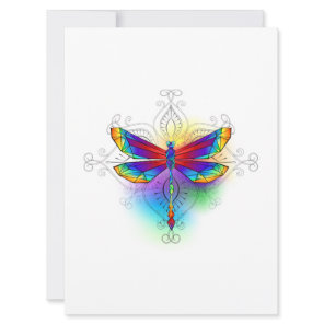 Rainbow Polygonal Dragonfly
