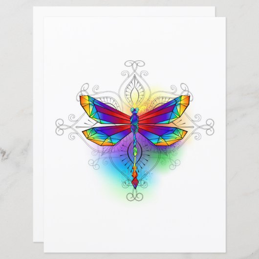 Rainbow Polygonal Dragonfly (Front/Back)
