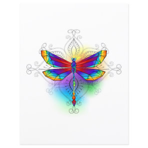 Rainbow Polygonal Dragonfly