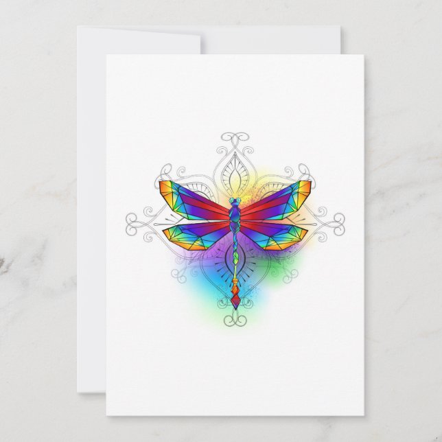 Rainbow Polygonal Dragonfly Announcement (Front)