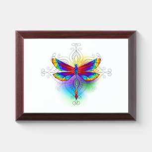 Rainbow Polygonal Dragonfly Award Plaque