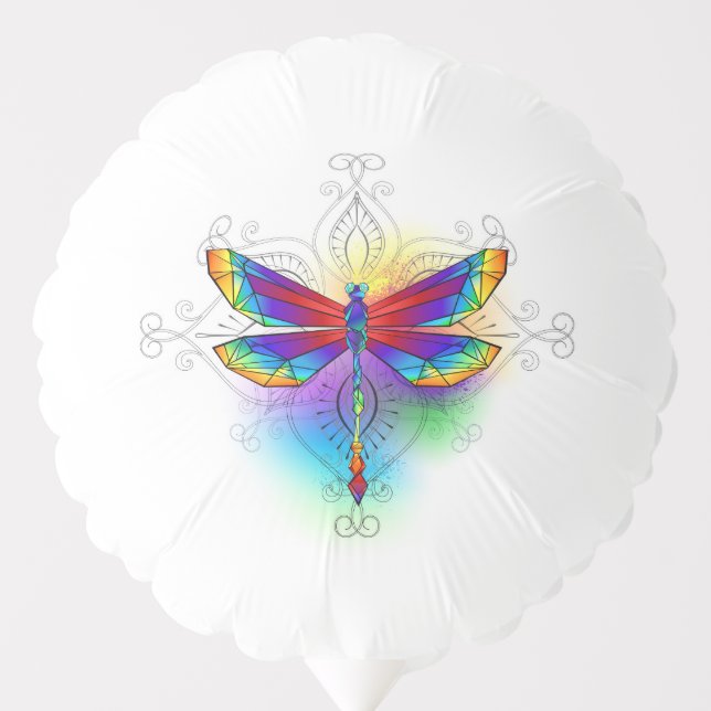 Rainbow Polygonal Dragonfly Balloon (Front)